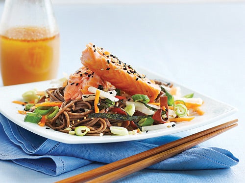 Image placeholder title Sushi-Style Soba with Seared Salmon recipe