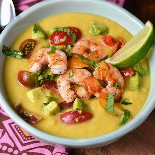 cold corn and shrimp soup