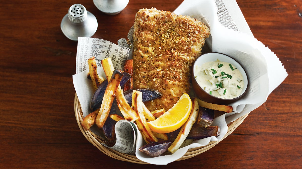 Healthier fish and chips recipe