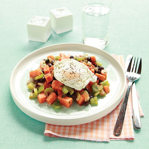 Green Chile Hash with Eggs