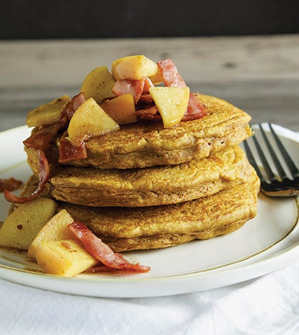 Harvest Pumpkin Pancakes with Bacon Apple Topping image None