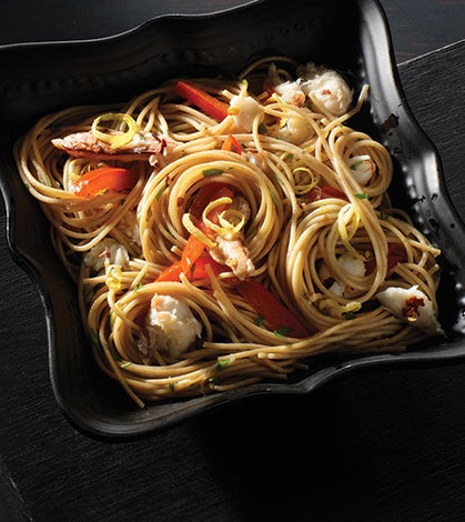 Lemony Angel Hair Pasta with Crab image None