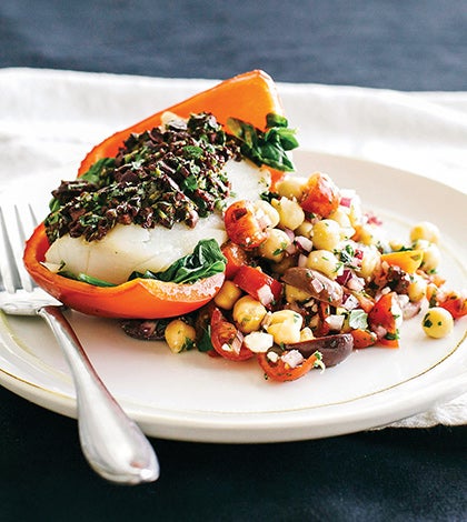 Mediterranean Baked Cod with Chickpea Salad image None