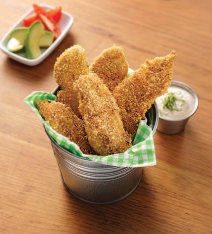 Crispy Cornmeal Chicken Tenders with Chipotle Yogurt Dip image None