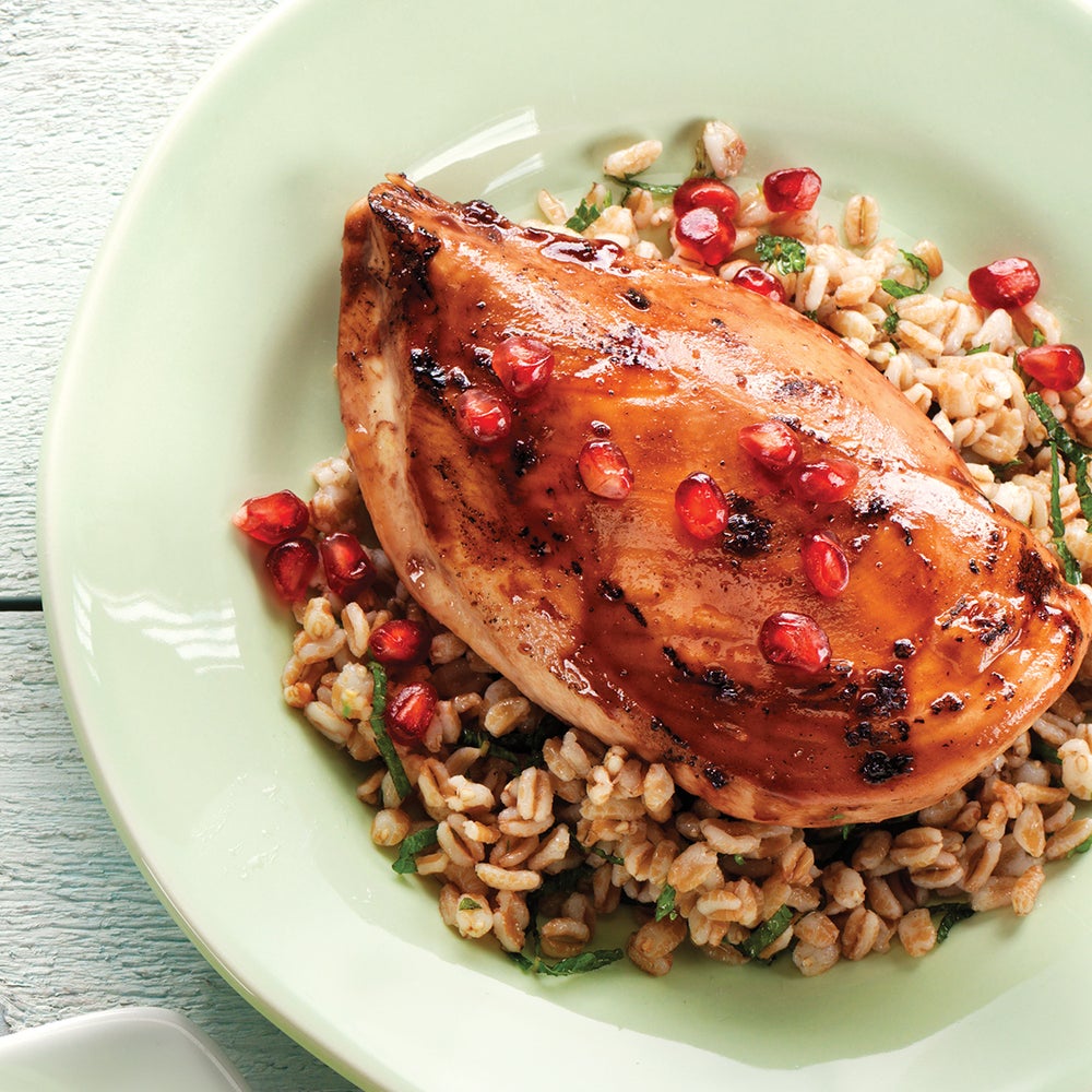 Lime Pomegranate Chicken Breasts with Herbed Farro-image