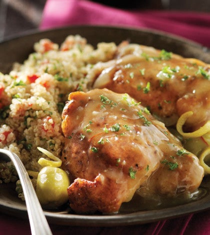 Moroccan Chicken Stew with Roasted Red Pepper Quinoa image None