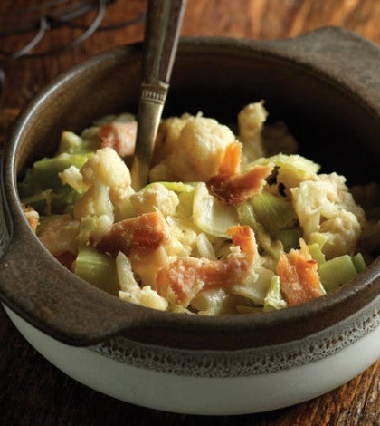 Smoked Salmon, Leek & Cauliflower Gratin image None
