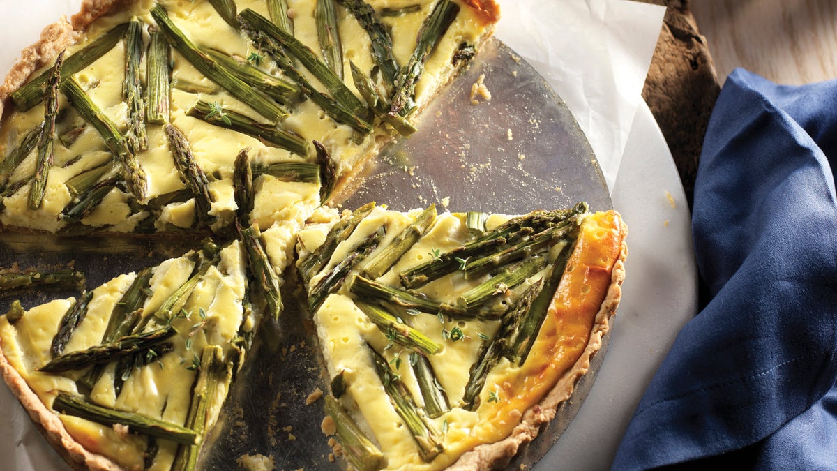 Asparagus Goat Cheese Tart with WholeGrain Crust Recipe Clean Breakfasts