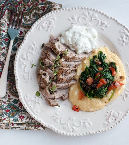 Pork Tenderloin with Tzatziki & Creamy Polenta image None