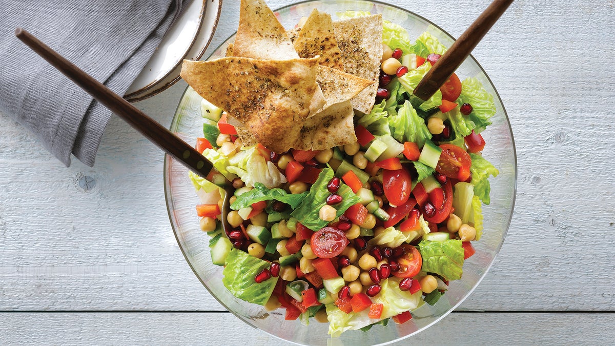 Fattoush Salad with Za'atar Pita Chips Recipe