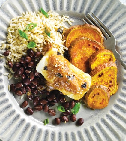 Sweet Miso Cod with Yams, Rice & Beans image None