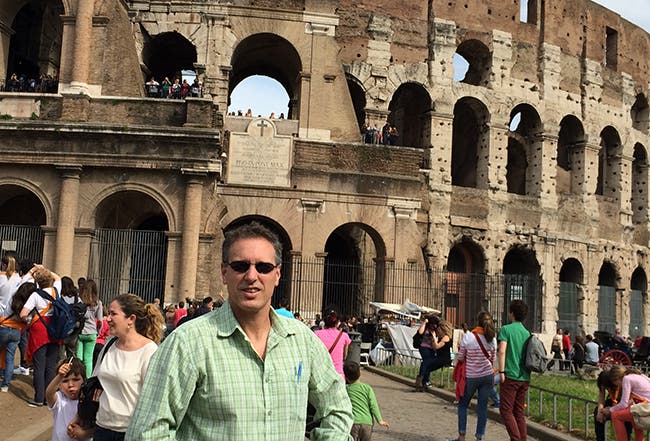 Chef James Smith in Rome. This trip inspired many original recipes.