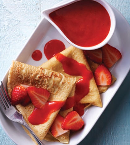Whole-Wheat French Crepes with Fresh Strawberry Sauce image None