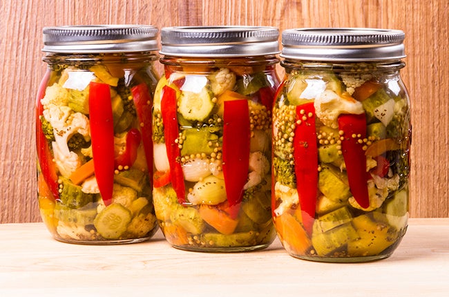 jarred pickles Canning your own veggies means you can control added sugar, salt and preservatives.