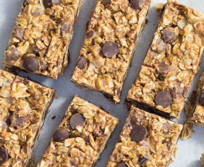 No-Bake Almond Butter & Chocolate Oatmeal Bars image None