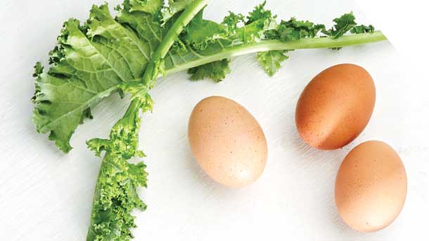 eggs, greens
