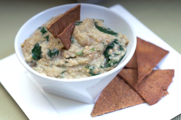 Eggplant-dip-with-Spinach