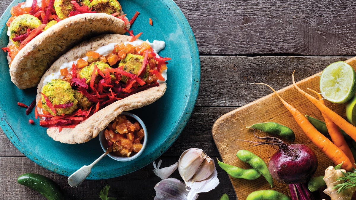 Spiced Edamame Falafel Wraps with Papaya Chutney Recipe Clean Lunch
