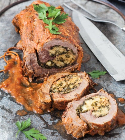 Kale-Stuffed Flank Steak image None