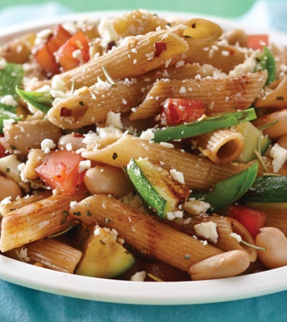 Mediterranean Vegetable, White Bean & Feta Penne Recipe