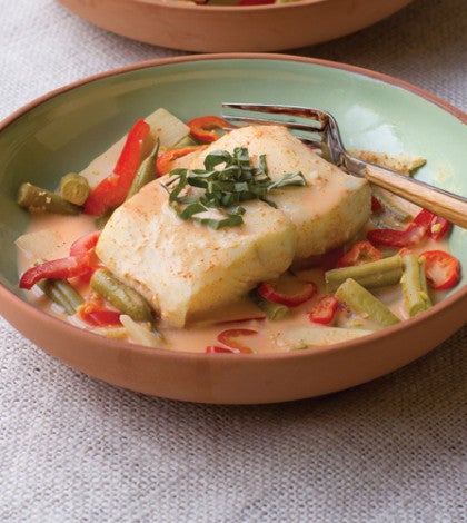 Poached Halibut in a Coconut Curry Broth image None