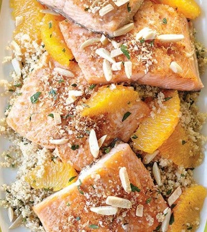 Trout with Orange Couscous & Toasted Almond Panko Topping image None