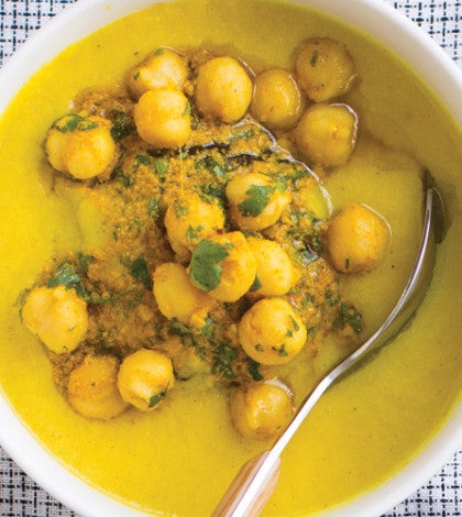 Cauliflower & Cardamom Soup with Spiced Chickpeas image None