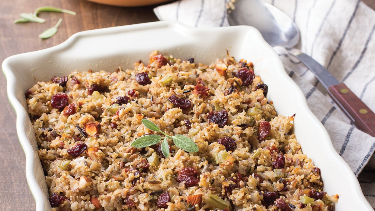 Herbed Quinoa & Wild Rice Stuffing Recipe Healthy Holiday Stuffing