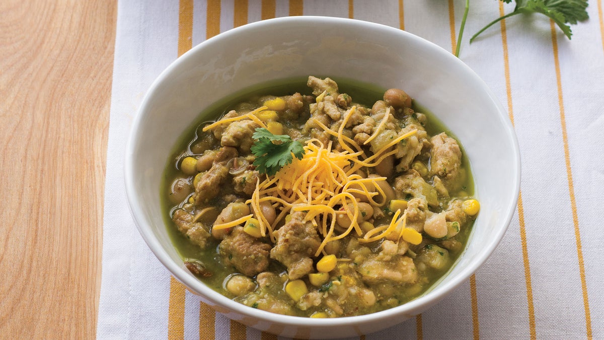 Turkey & Tomatillo Chili with Chipotle & Cilantro Recipe