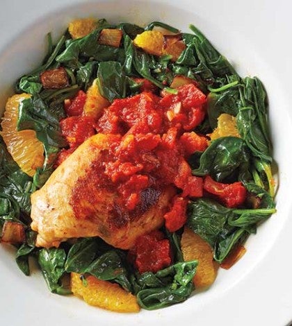 Chicken Adobo with Orange & Wilted Spinach image None