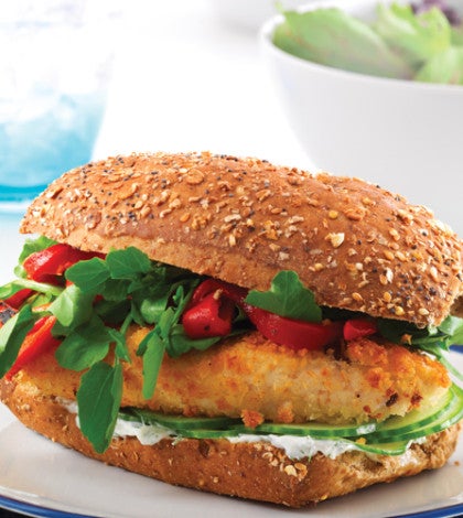 Crispy Chicken Sandwich with Lemon Dill Yogurt image None