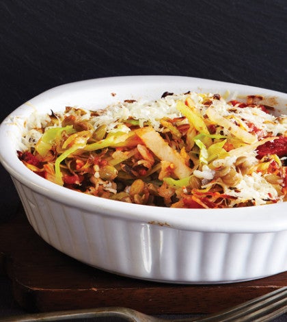 Parmesan-Crusted Winter Cabbage Pilaf image None