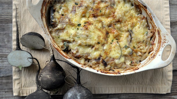 Black Radish Gratin