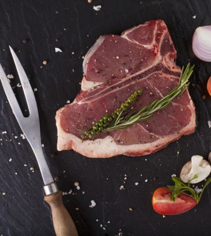 Blue Cheese-Stuffed Steak with Creamy Greens image None