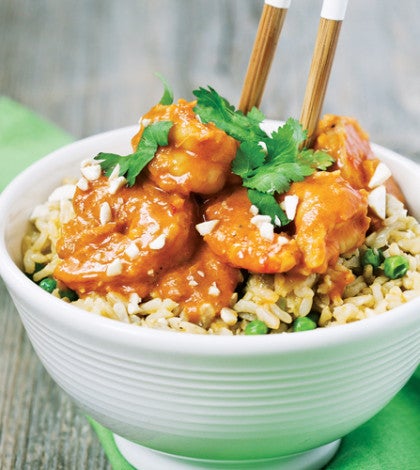 Shrimp & Coconut Curry with Green Pea Pilaf image None