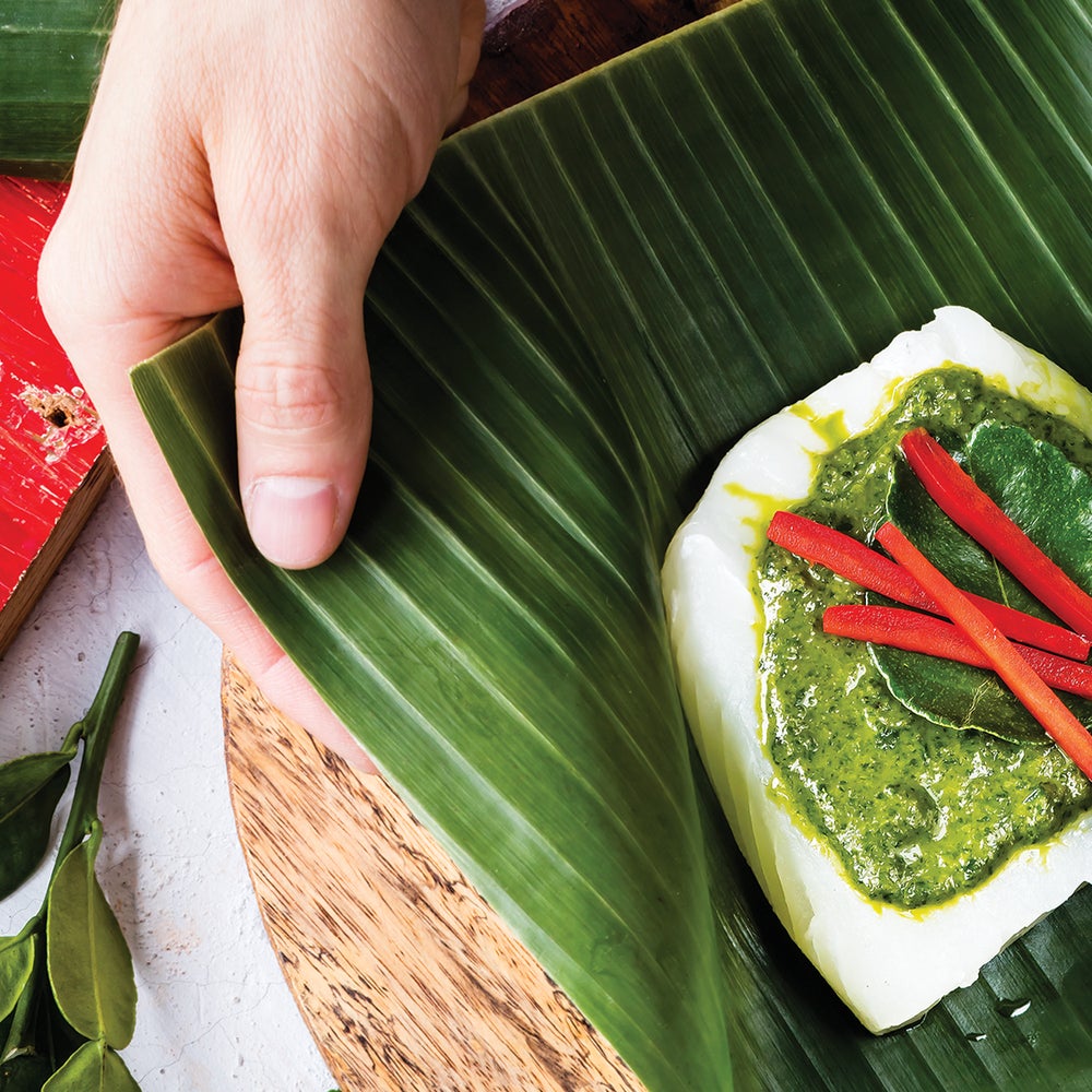 Banana Leaf–Wrapped Green Curry Fish Recipe