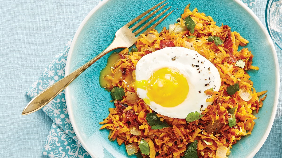 Sweet Potato Hash with Sunny Side Up Eggs Recipe