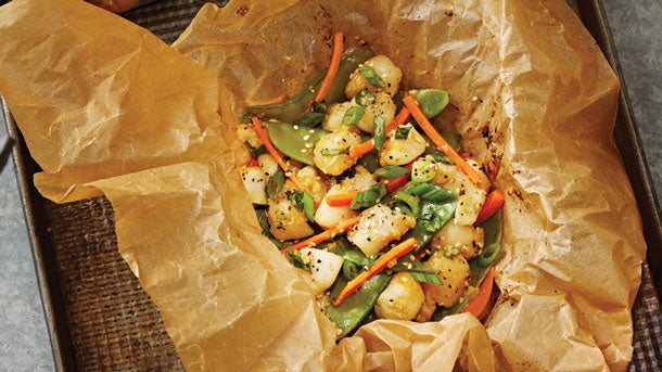 Scallop & Snow Pea Purses