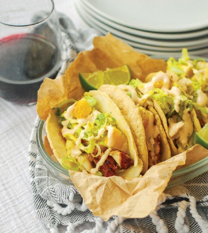 Grilled Fish Tacos with Spicy Citrus Slaw & Sriracha Crema image None