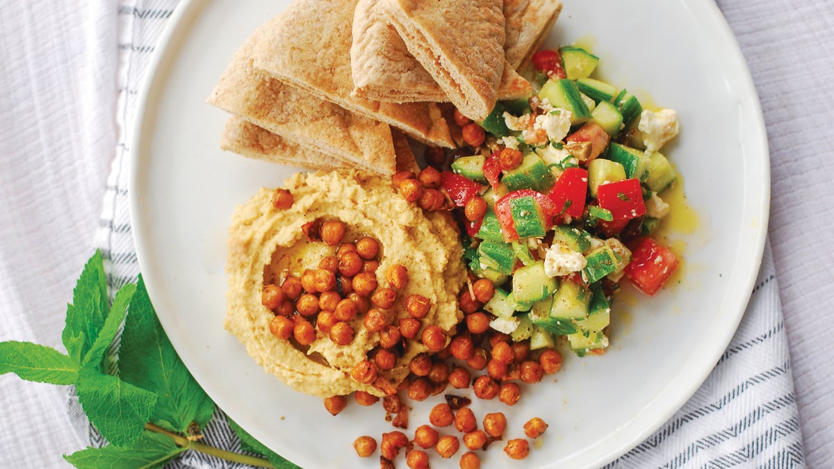 Mediterranean Hummus Plate with Smoky Chickpeas