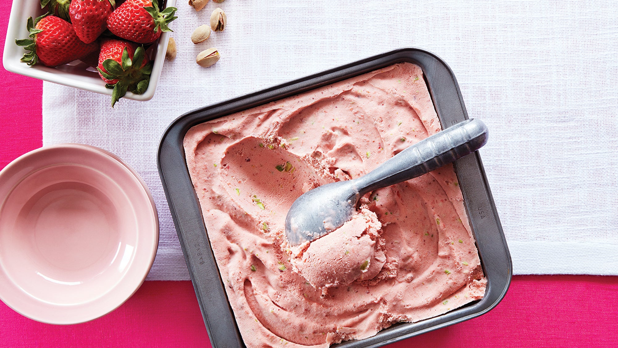 Strawberry Pistachio Frozen Yogurt