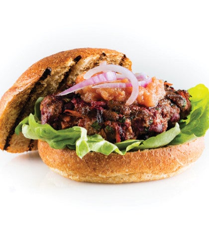 Beet & Beef Burgers with Tomato Relish image None