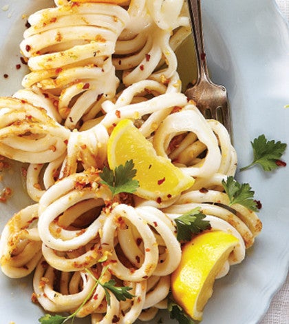 Grilled Calamari with Lentil Garden Vegetable Salad image None
