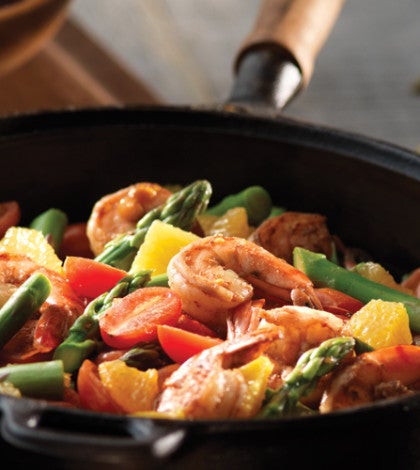 Shrimp & Asparagus Stir-Fry with Citrus & Black Rice image None