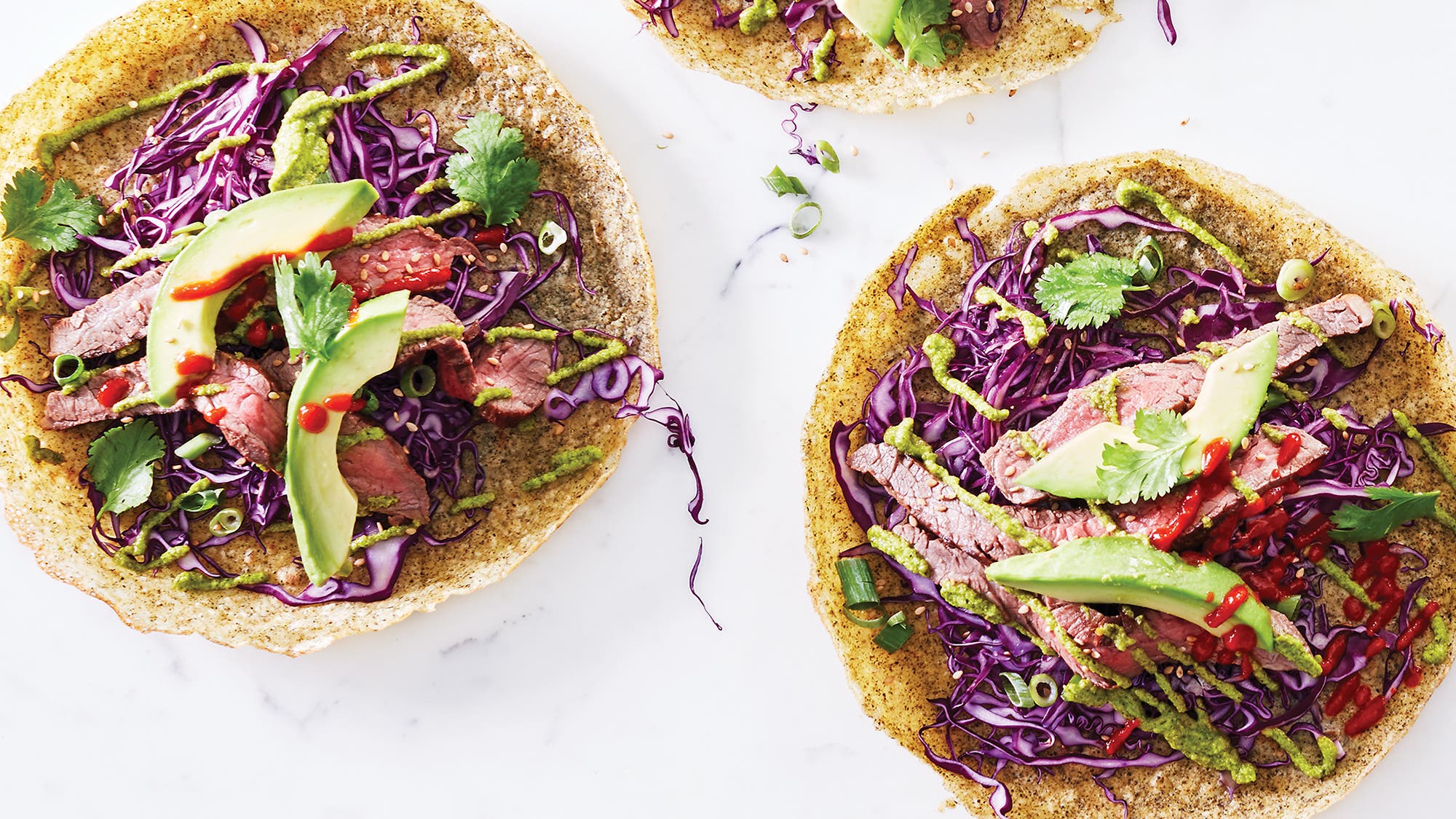 Flank Steak Wakame Crepes with Wakame Avocado Purée Flank Steak Wakame Crepes with Wakame Avocado Purée