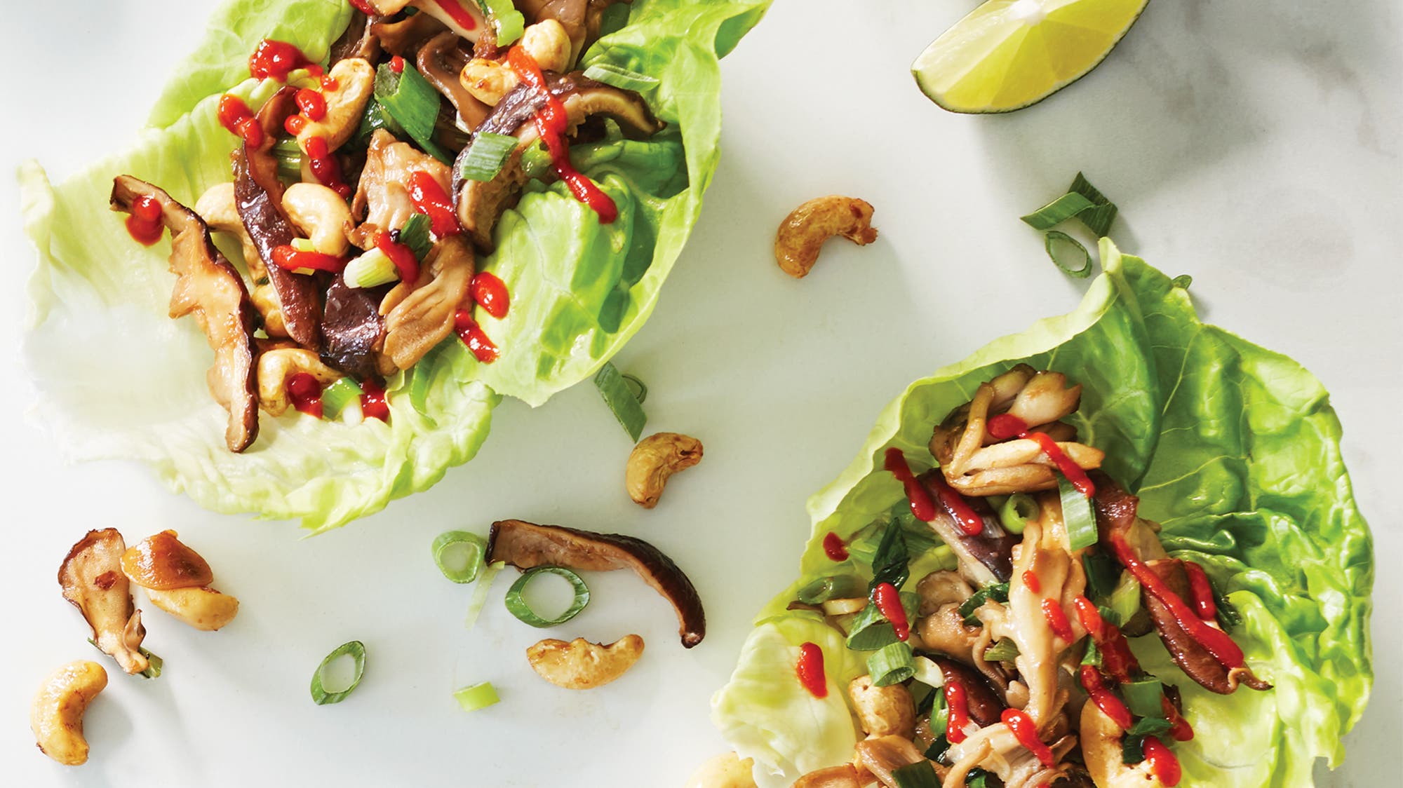 Mushroom Cashew Lettuce Wraps