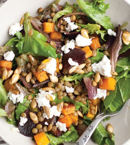 Roasted Butternut Squash & Lemony Lentil Salad image Roasted Butternut Squash & Lemony Lentil Salad Recipe
