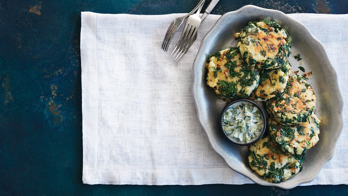 Bubble & Squeak Kale & Potato Patties with Cucumber Raita Recipe