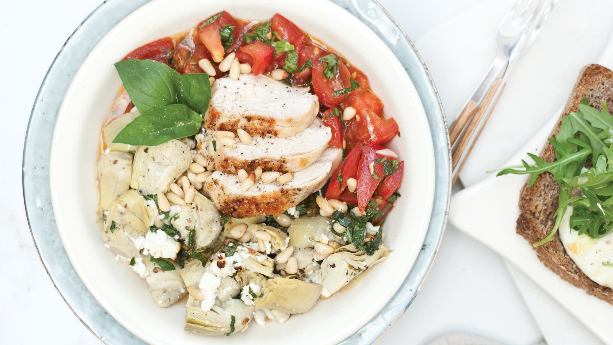 Chicken-Bruschetta-with-Artichoke-Salad-70-web Chicken Bruschetta with Artichoke Salad