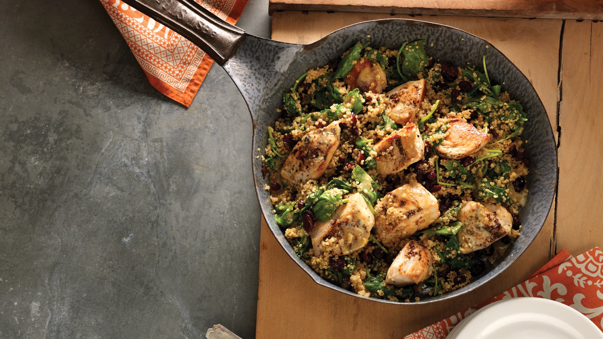 Dijon Chicken and Quinoa Skillet with Baby Kale and Cranberries Dijon Chicken and Quinoa Skillet recipes